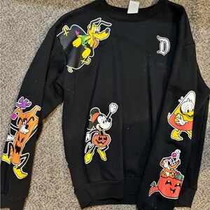 Disney Black Halloween Graphic Men's Crewneck Sweater